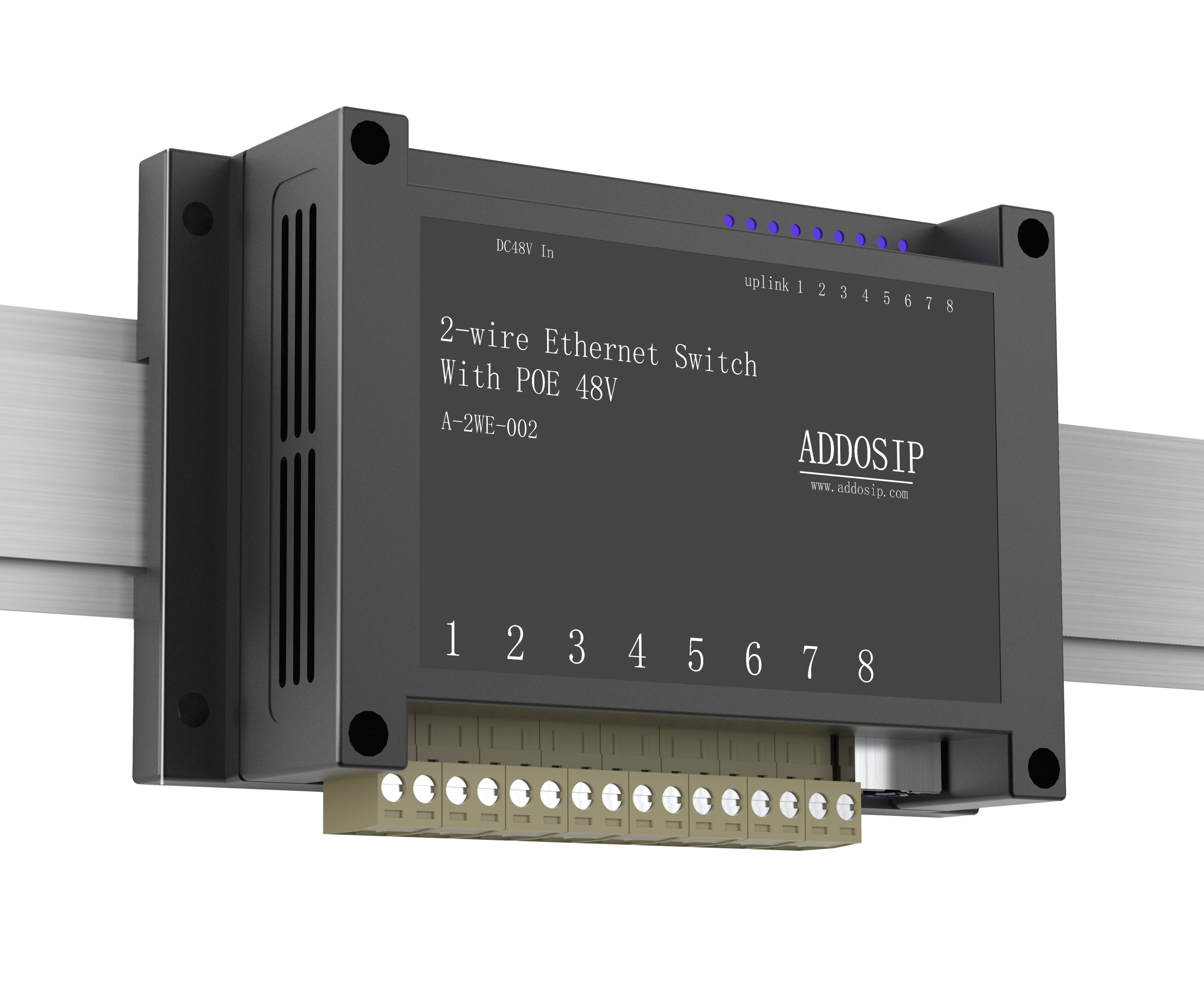 A2WE002 | 2-Wire Ethernet Switch 8 Port